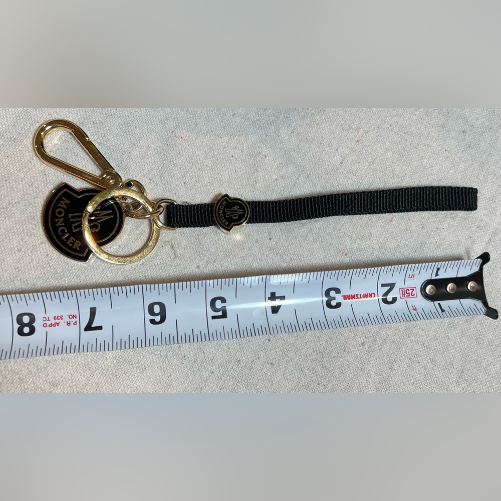 Moncler Black and Gold Keychain with Strap Stocking Stuffer Christmas - Picture 3 of 5